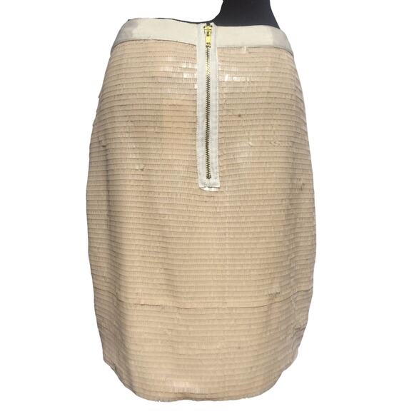Cache Pink Blush Sequin Encrusted Pencil Lined Skirt Event Self Belt $128 NWT - Picture 1 of 4